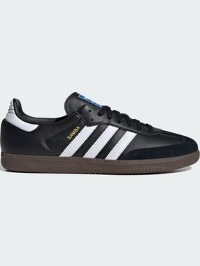 Adidas Samba Sneaker, Black & White, Size 8.5